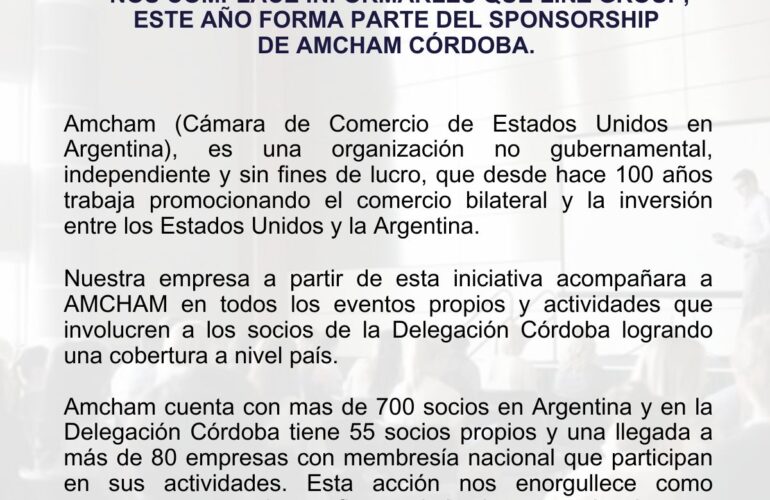 Ahora LINZ GROUP es Sponsor de Actividades Empresariales de AMCHAM Córdoba